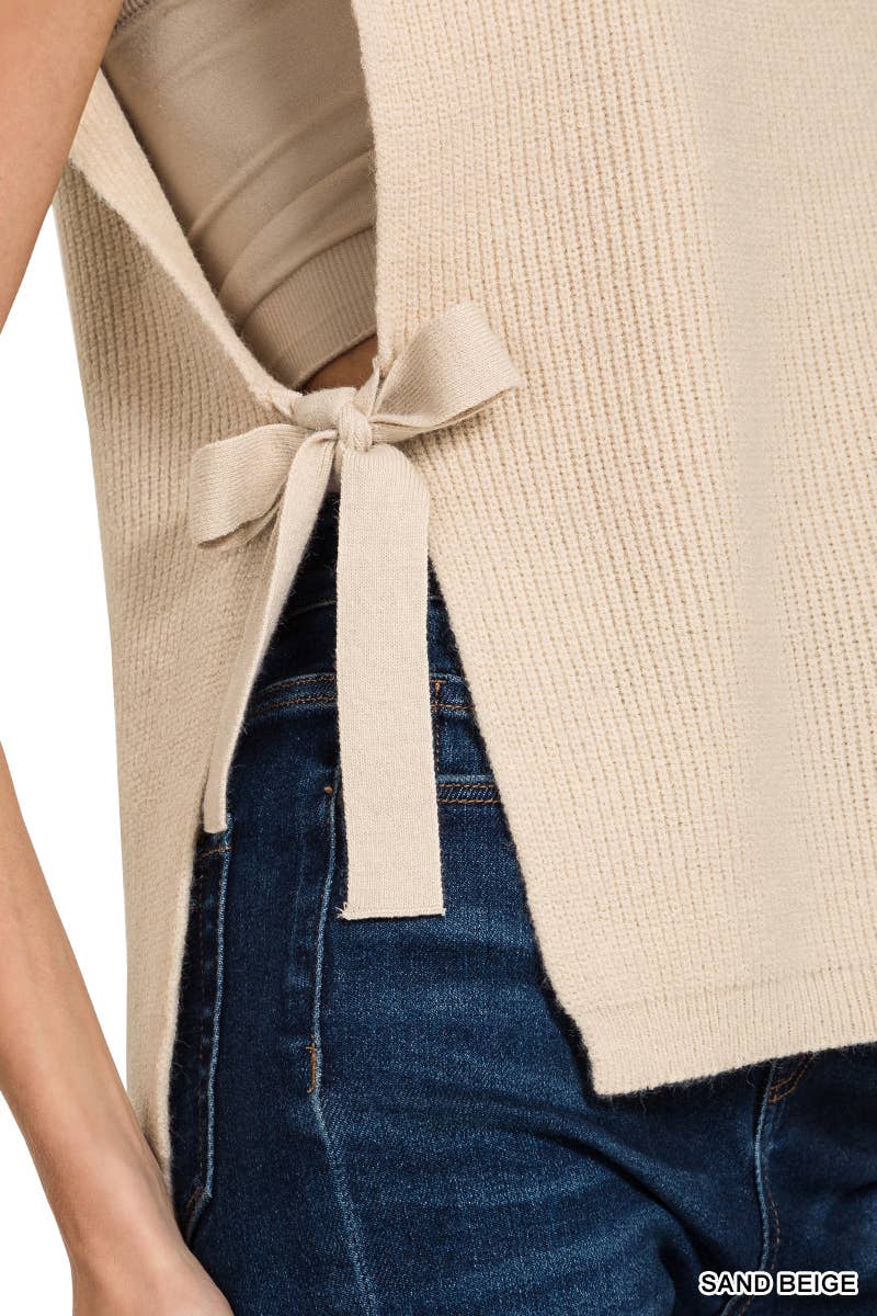 Side Tie Sweater Vest