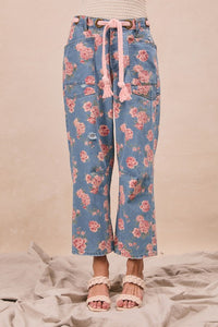 Mineral Washed Braided Belt Pants