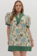 Puff Sleeve Mini Dress