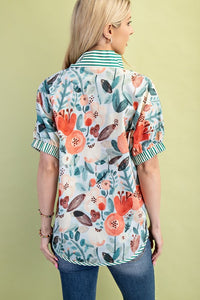 Floral Mock Neck Top