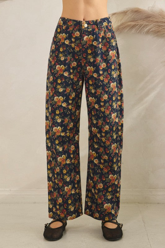 Floral Barrel Jeans