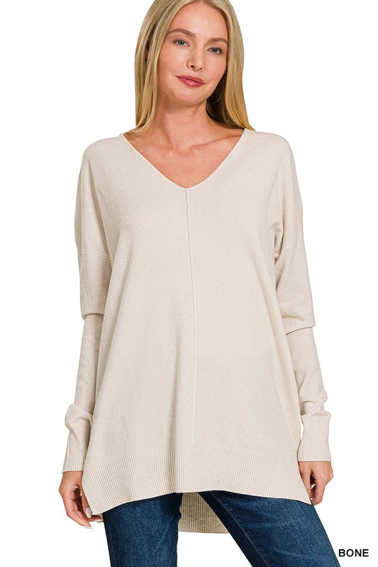 Bone Front Seam Sweater