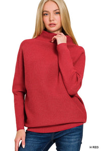 Dolman Sleeve Mock Neck Sweater