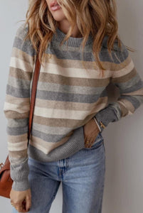 Grey Striped Sweater